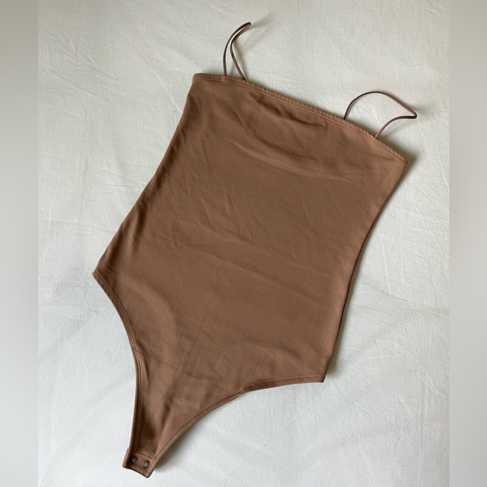 Abercrombie & Fitch Tan Spaghetti Strap Bodysuit